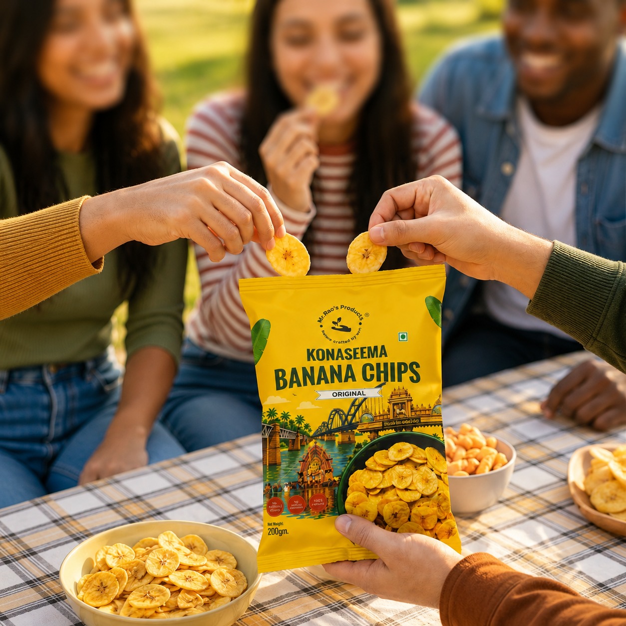 Golden crispy banana chips - 100% natural snack